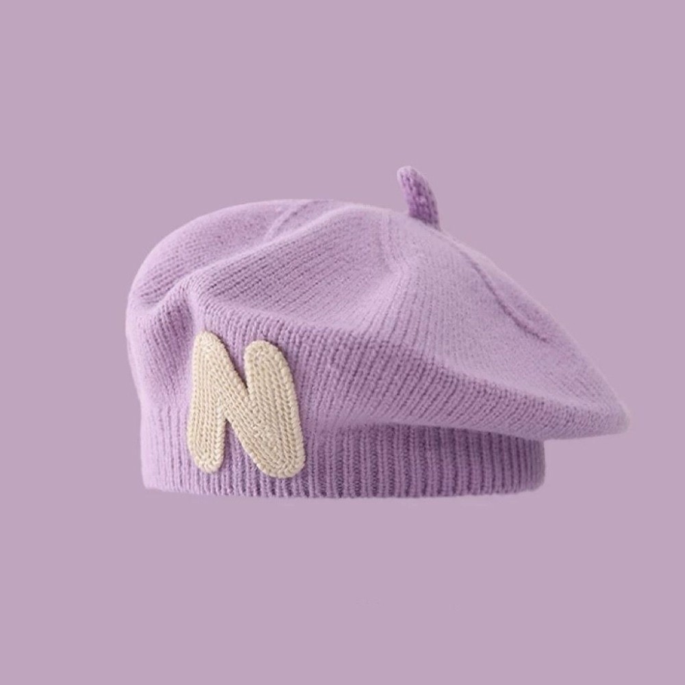 Embroidery Letter N - Модный берет с вышивкой букв N