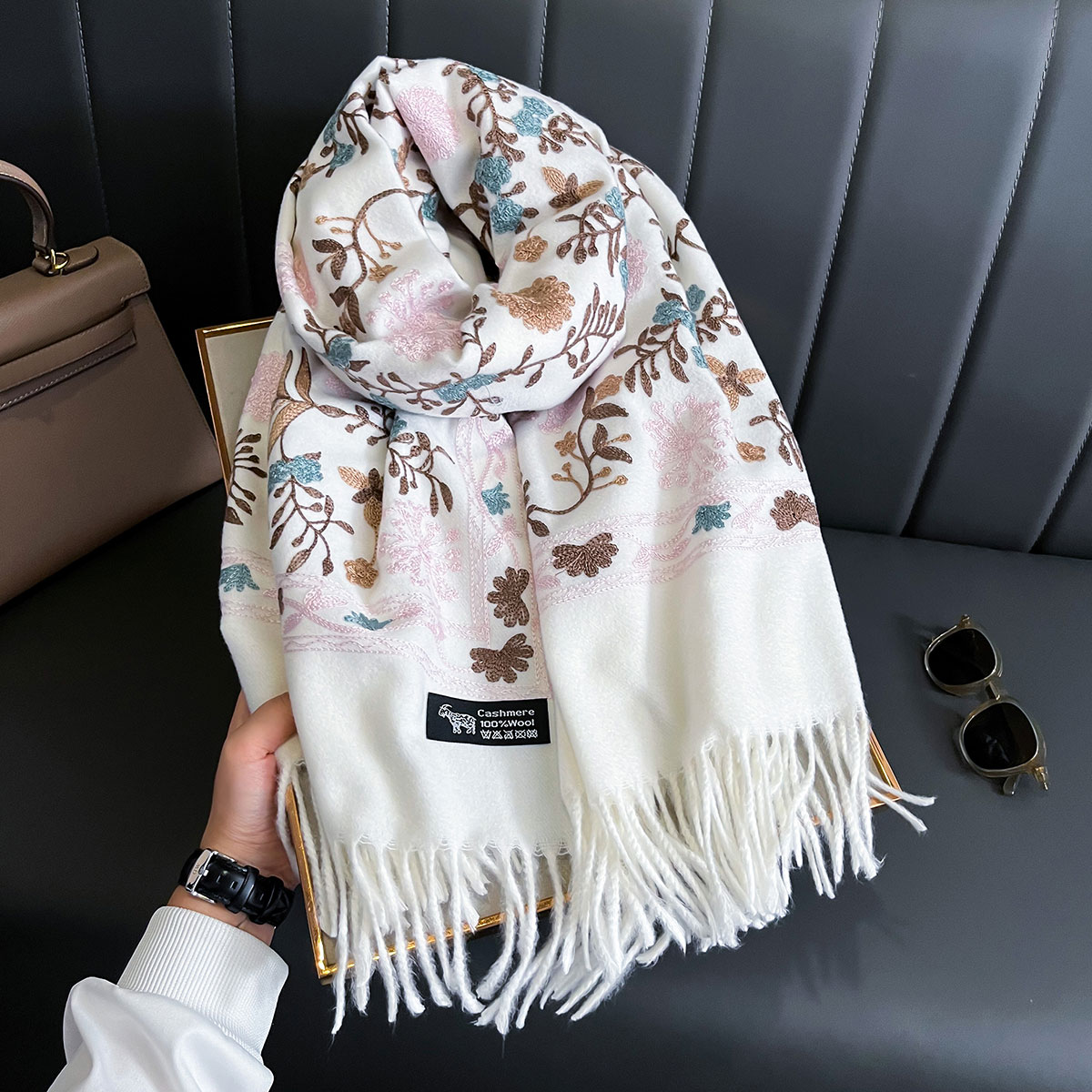 Embroidery Pashmina - Новый зимний теплый кашемировый шарф для