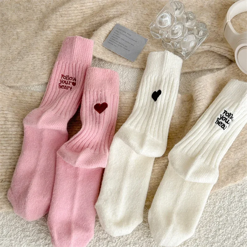 Embroidery Lovers - Harajuku Kawaii средние носки-трубы, осенне-зимние новые