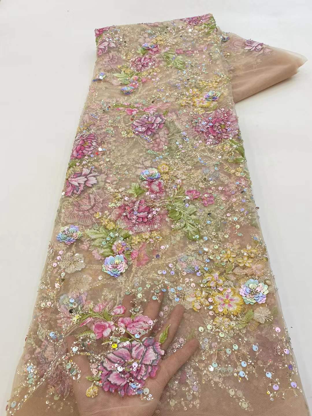 Embroidery Gradient - Африканское кружевное полотно 2026 года, высококачественное,