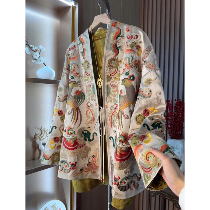Embroidery Jacket - Новый кардиган-кимоно в китайском стиле, женский