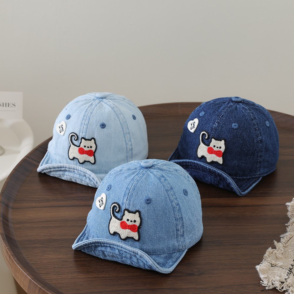Embroidery Cap - Детская моющаяся джинсовая бейсболка с мягким