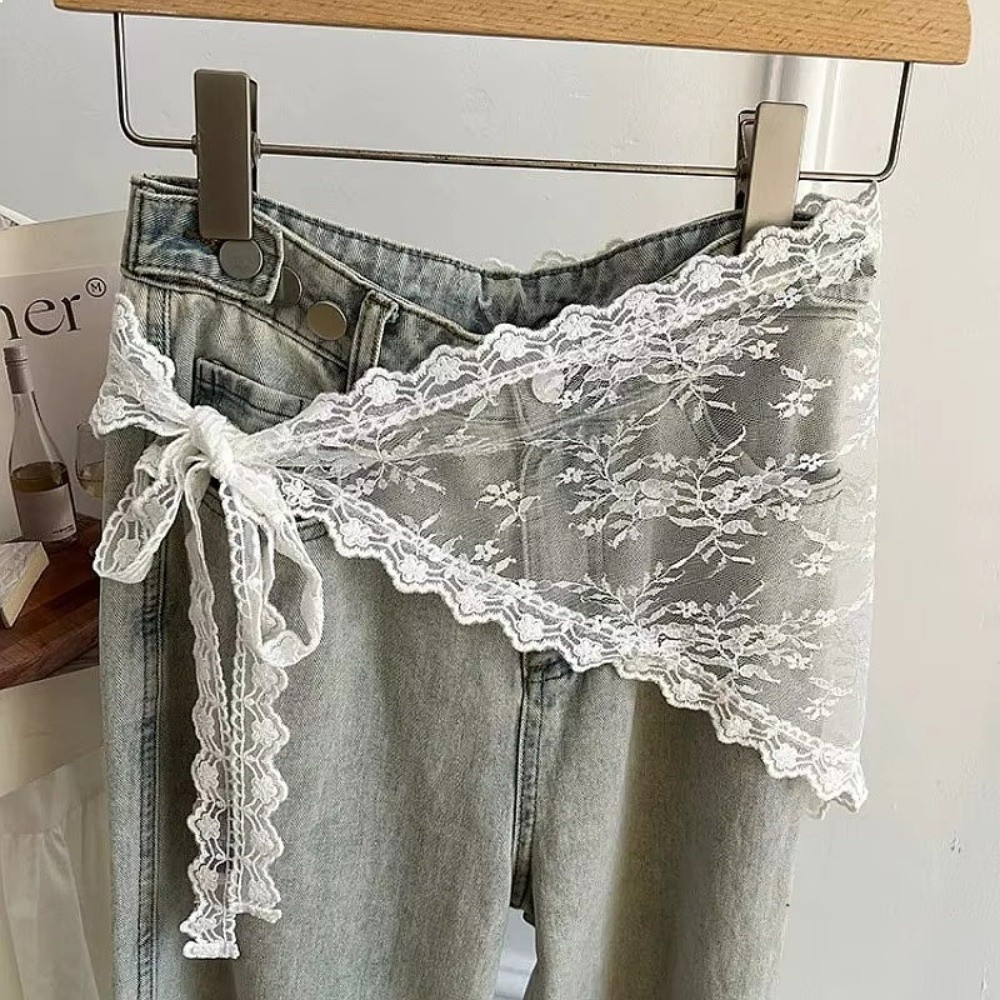 Embroidery Apron - Фартук-треугольник в стиле Харадзюку Y2K с