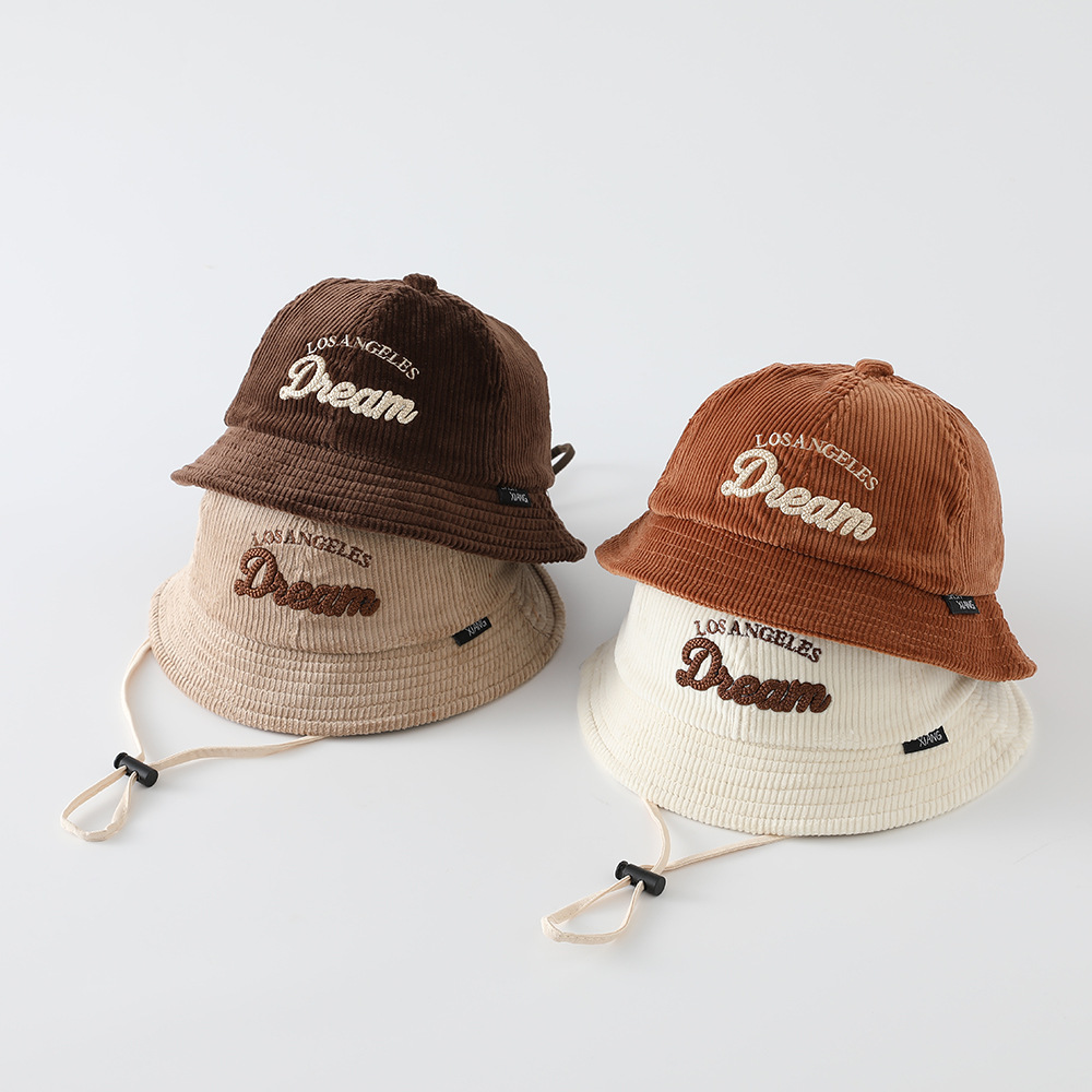 Embroidery Cap - Детская однотонная солнцезащитная шляпа для мальчиков,