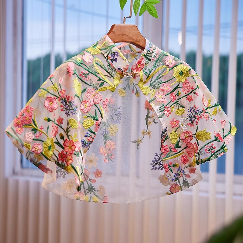 Embroidery Pashmina - Женская весенне-летняя кружевная пашмина с цветочной