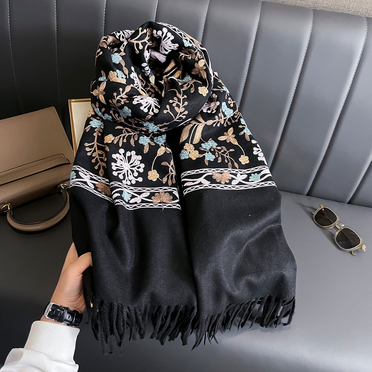 Новый зимний теплый кашемировы – обзор и цена Embroidery Pashmina