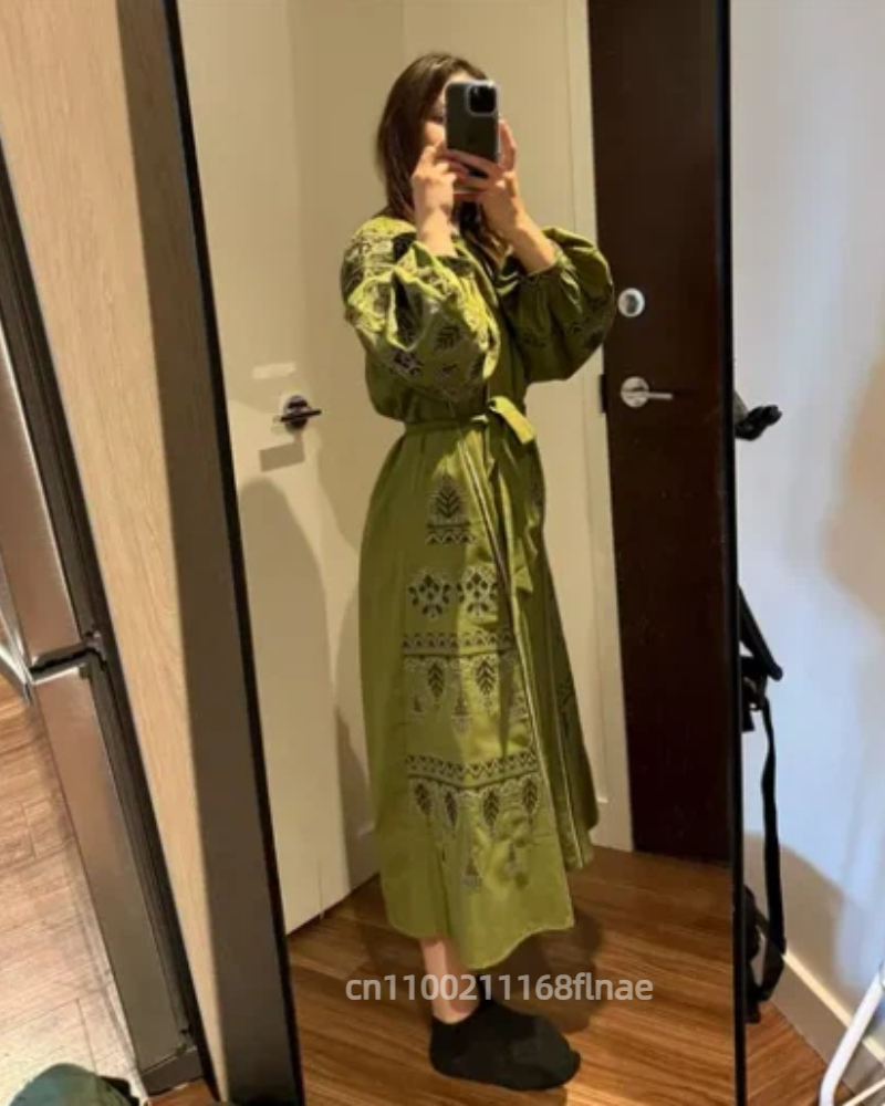 Женское платье в европейском р – обзор и цена Embroidery Abaya