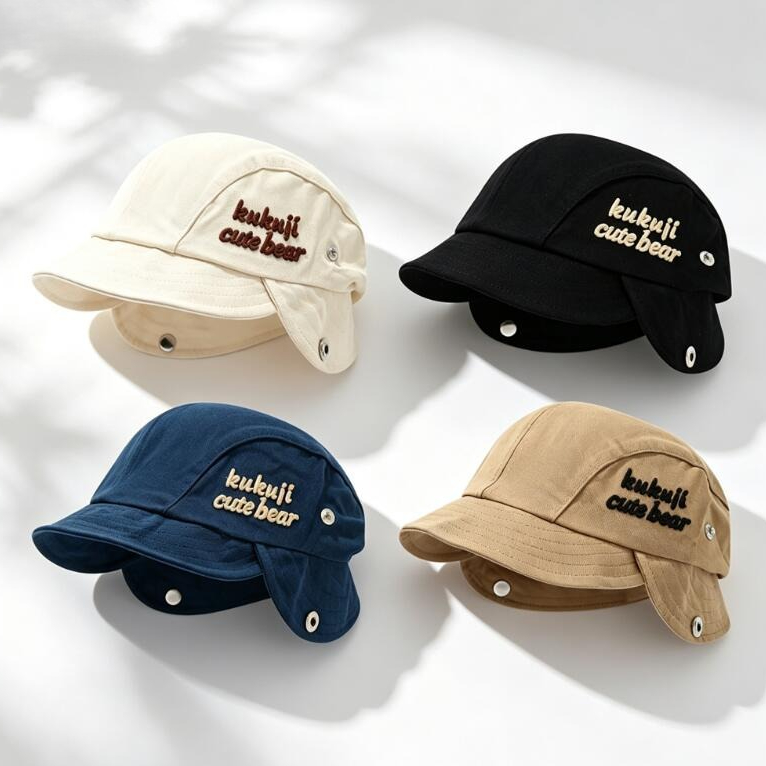 Детская шапка-ушанка с помпоно – обзор и цена Embroidery Cap