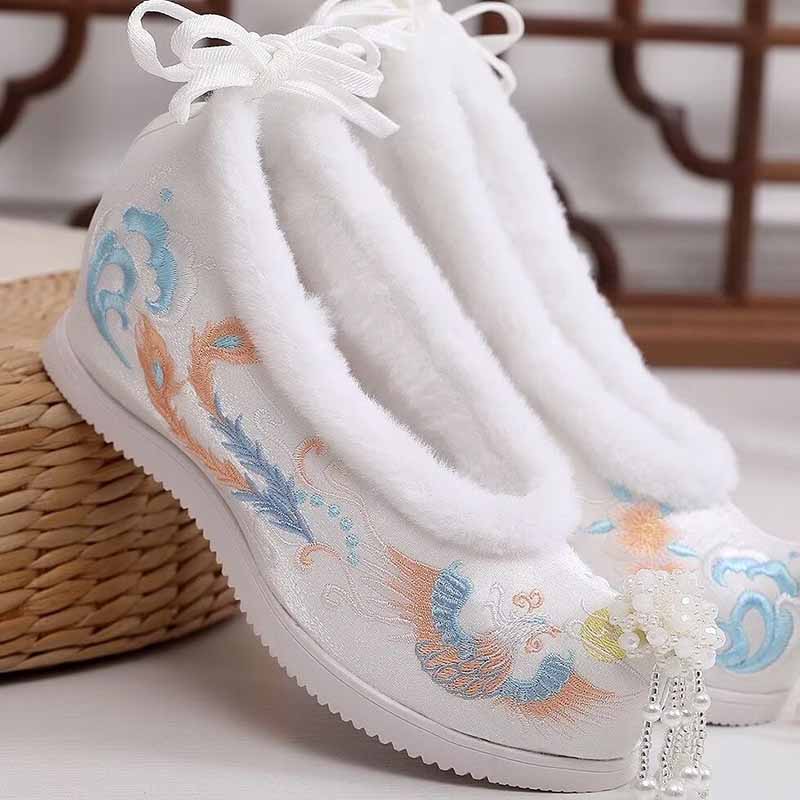 Зимняя обувь Hanfu, женская об – обзор и цена Embroidery White