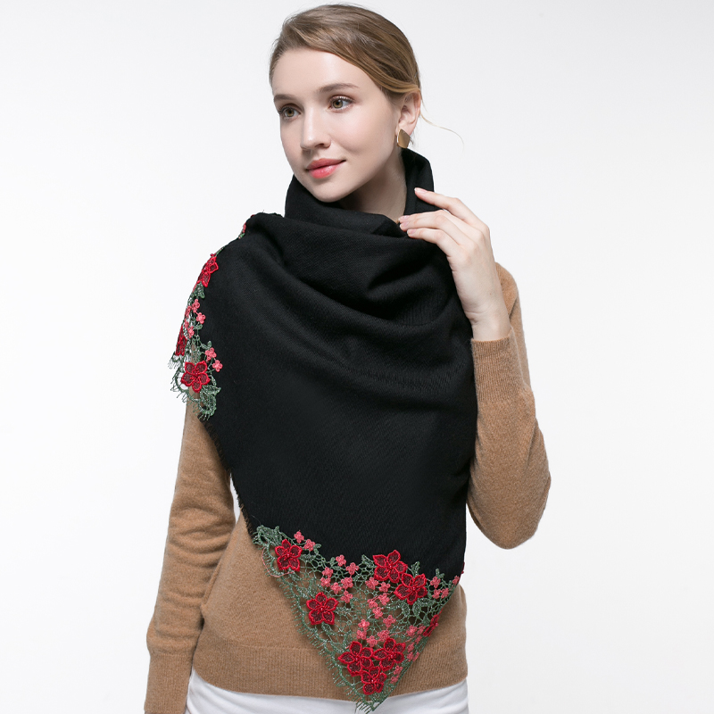 Розовый шарф из 100% натуральн – обзор и цена Embroidery Pashmina