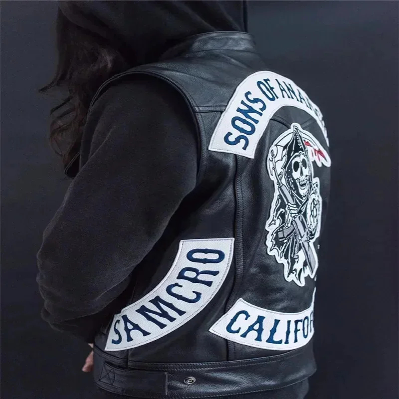 Кожаный мужской мотоциклетный  – обзор и цена Embroidery Jacket
