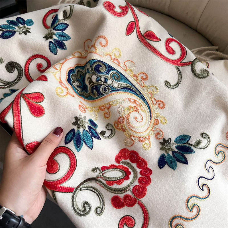 2024 модный шарф зимняя Толста – обзор и цена Embroidery Pashmina