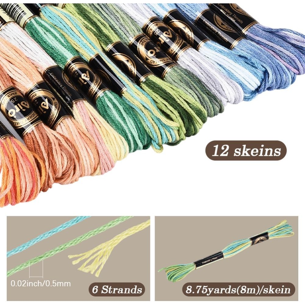 12 мотков, 105 ярдов, разноцве – обзор и цена Embroidery Gradient