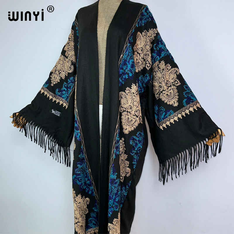 WINYI зимнее женское длинное п – обзор и цена Embroidery Pashmina