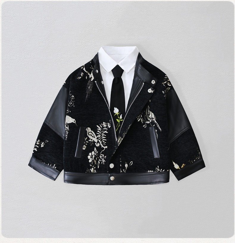 Детская мотоциклетная куртка и – обзор и цена Embroidery Jacket