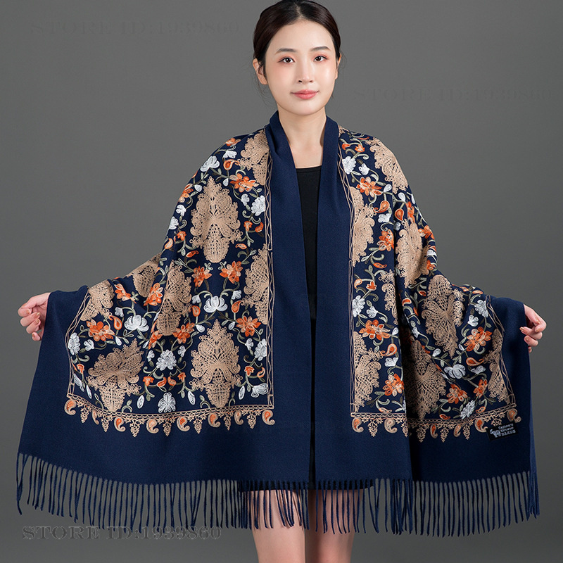 Вышитый кашемировый шарф-пашми – обзор и цена Embroidery Pashmina