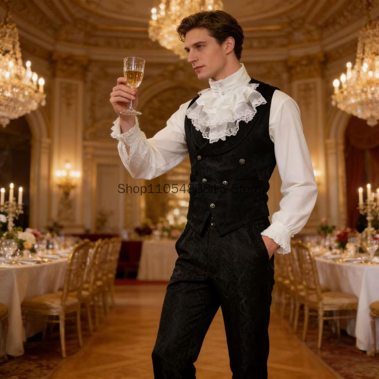 Мужской средневековый жилет с  – обзор и цена Embroidery Jacket